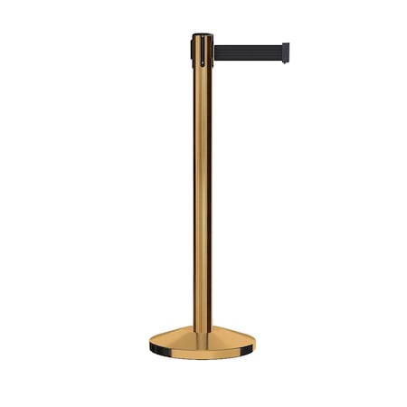 Montour Line Stanchion Belt Barrier Sat.Brass Post 11ft. Black Belt ES400-SB-BK-110